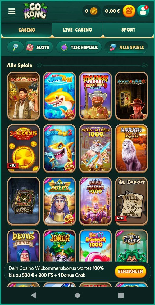 Entdecke die vollständige Slot-Sammlung bei GoKong