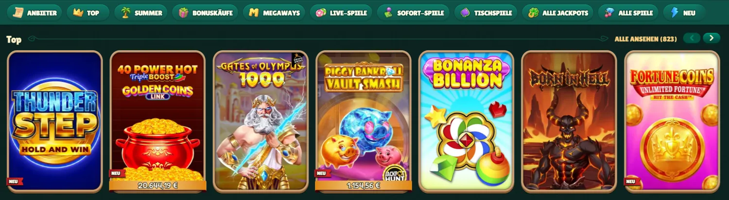 GoKong Spielkatalog: über 117 Studios mit Automaten, Tischspielen und Sofortformaten