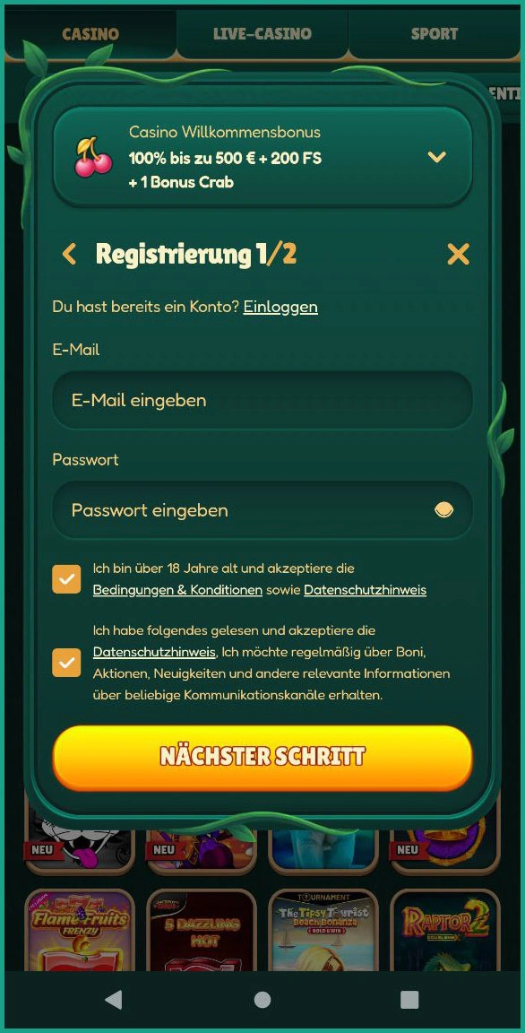 Schnelle Registrierung für neue Spieler bei GoKong